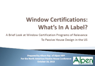 Window Certifications in North America